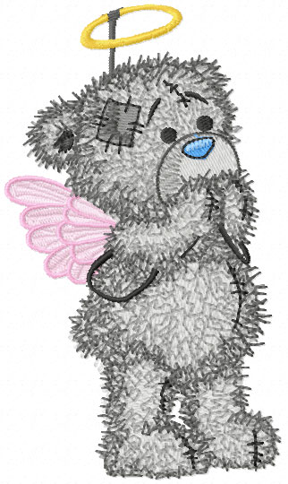 Bear Angel machine embroidery design